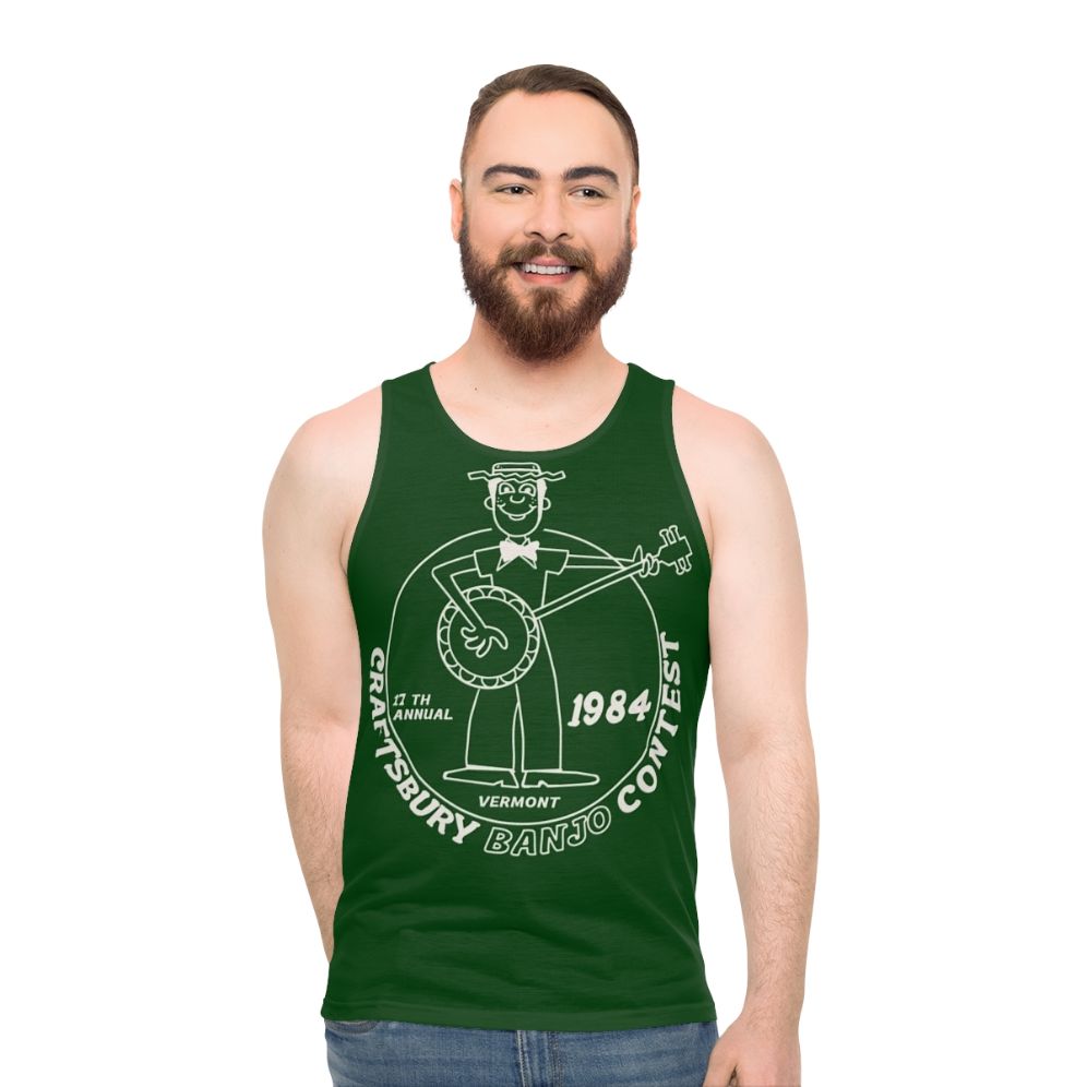 Retro 1984 Craftsbury Banjo Contest Unisex Tank Top - men