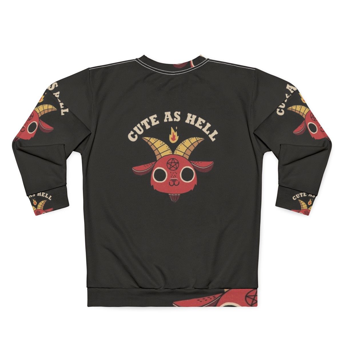 Cute As Hell Unisex Sweatshirt with Retro Demon Graphic - Back