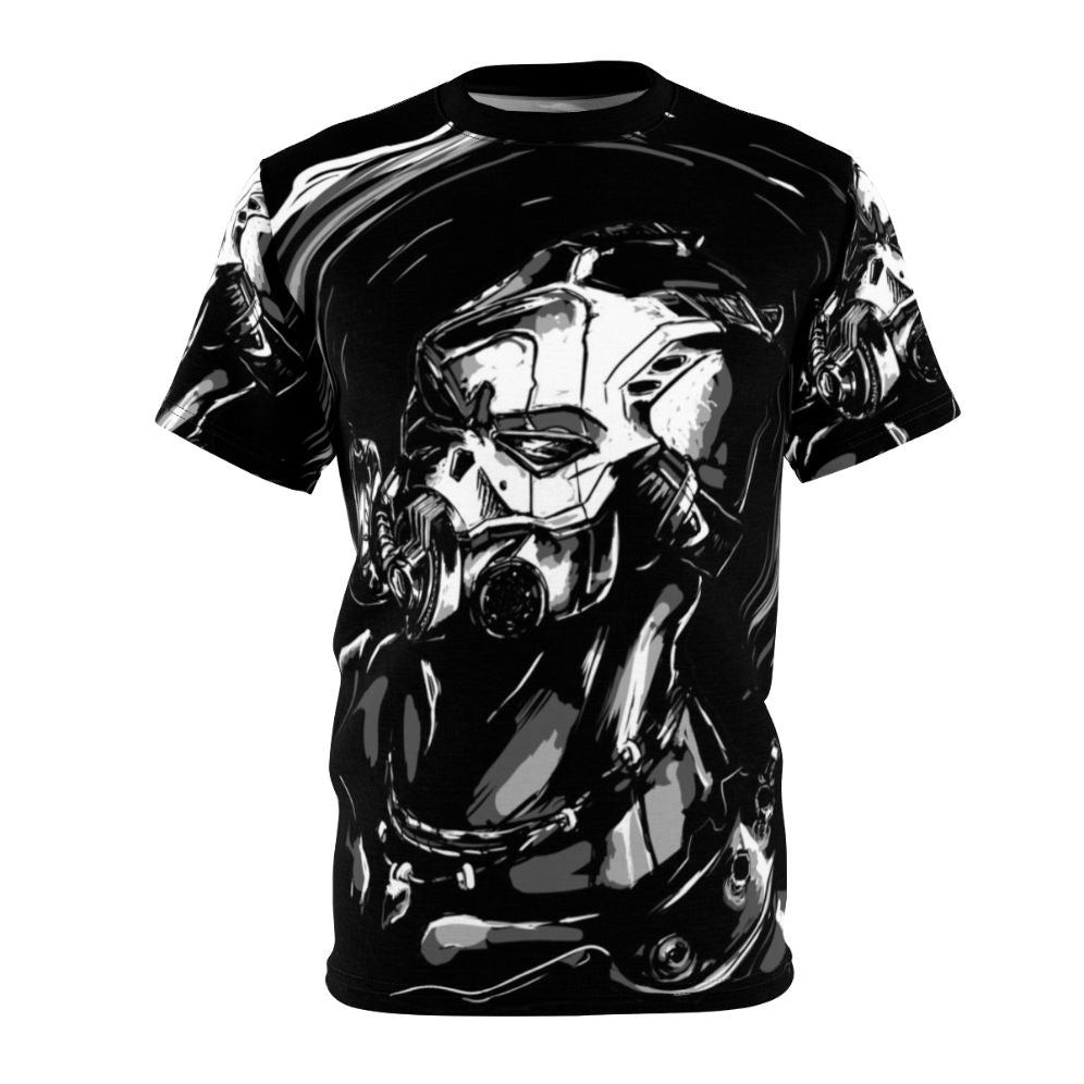 Borderlands inspired Krieg t-shirt with dark, dramatic fan art design