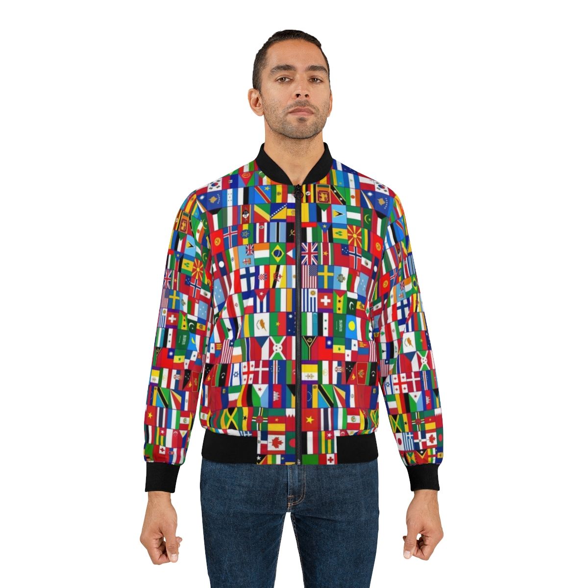 Colorful bomber jacket with flags of the world design - Lifestyle