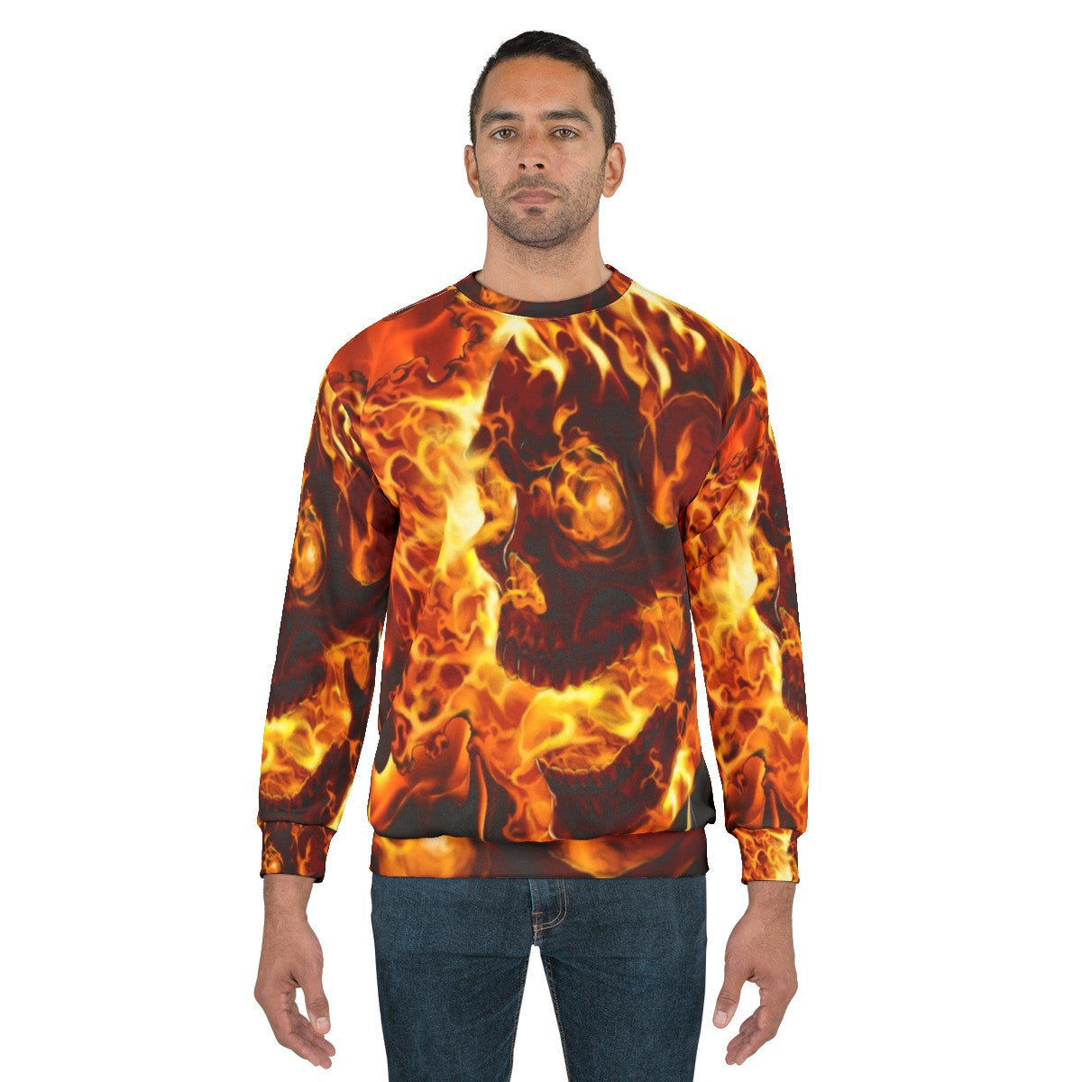 Fiery Ghost Rider Marvel Superhero Sweatshirt - men