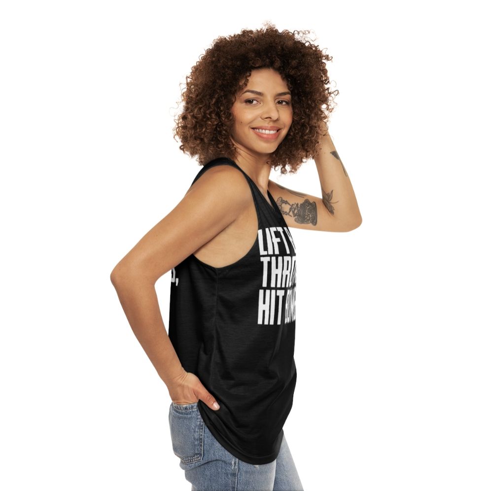 Weightlifting unisex bodybuilding tank top - women side