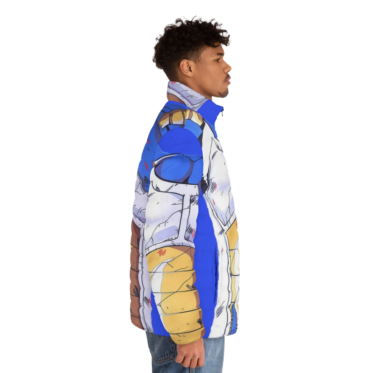 Vegeta's Armor Inspired DBZ Puffer Jacket - men side right