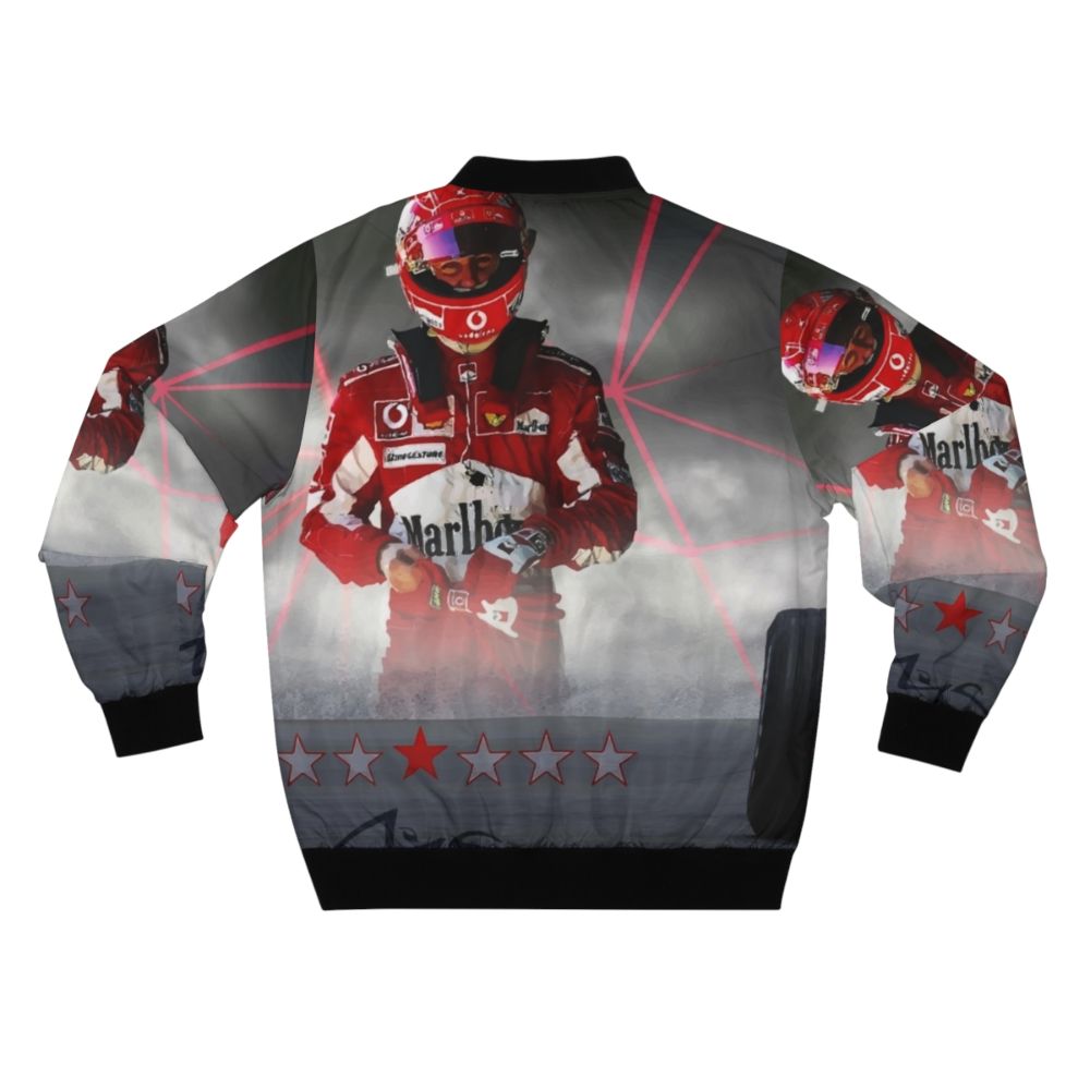 Michel Schumacher racing bomber jacket with Formula 1 inspired design - Back