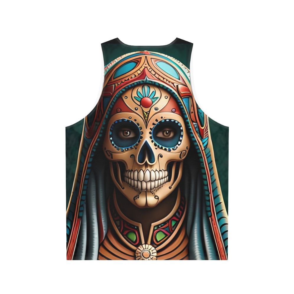 Santa Muerte skull design unisex tank top - Back