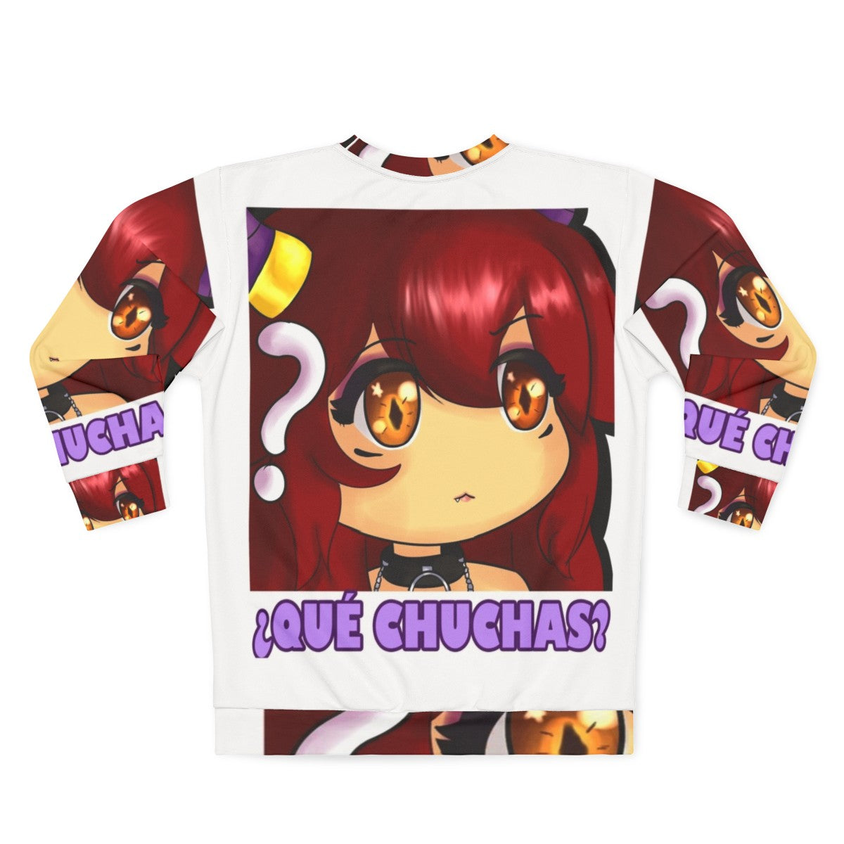 Yuro anime girl "What The Hell?" sweatshirt - Back