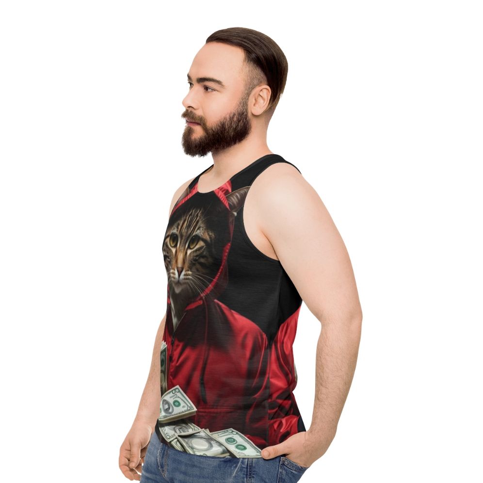 Money Heist La Casa De Papel Cat Unisex Tank Top - men side