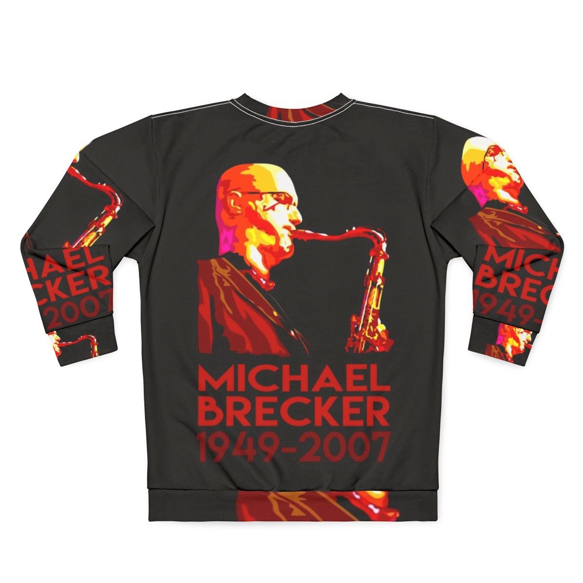 Michael Brecker saxophonist jazz musician illustration sweatshirt - Back