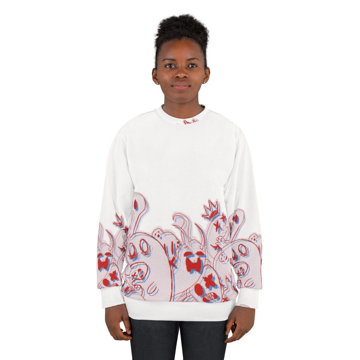 Off Ghosts Spooky Sweatshirt with 3D Ghost Design - women