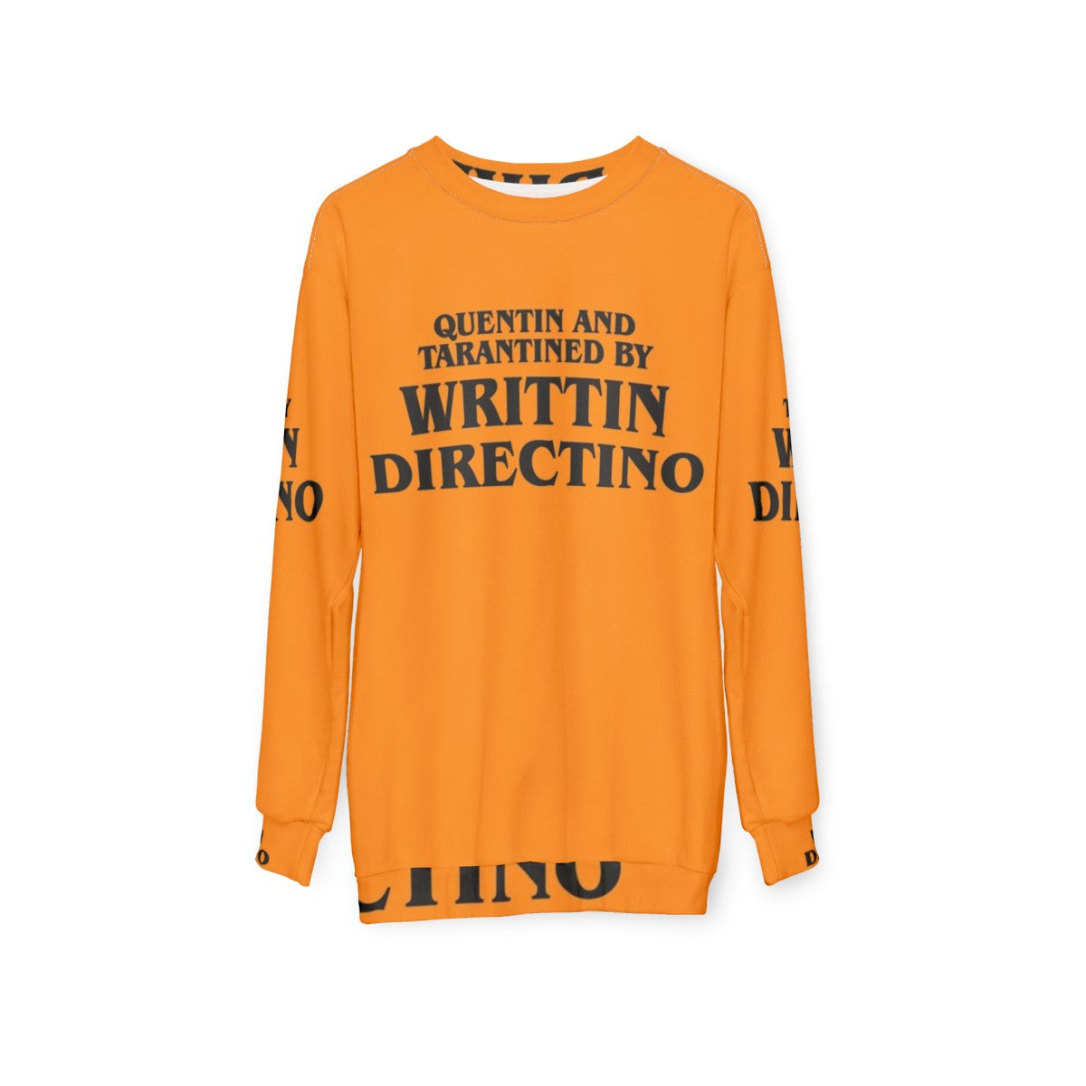 Quentin Tarantino Director Sweatshirt with Pulp Fiction Theme - hanging