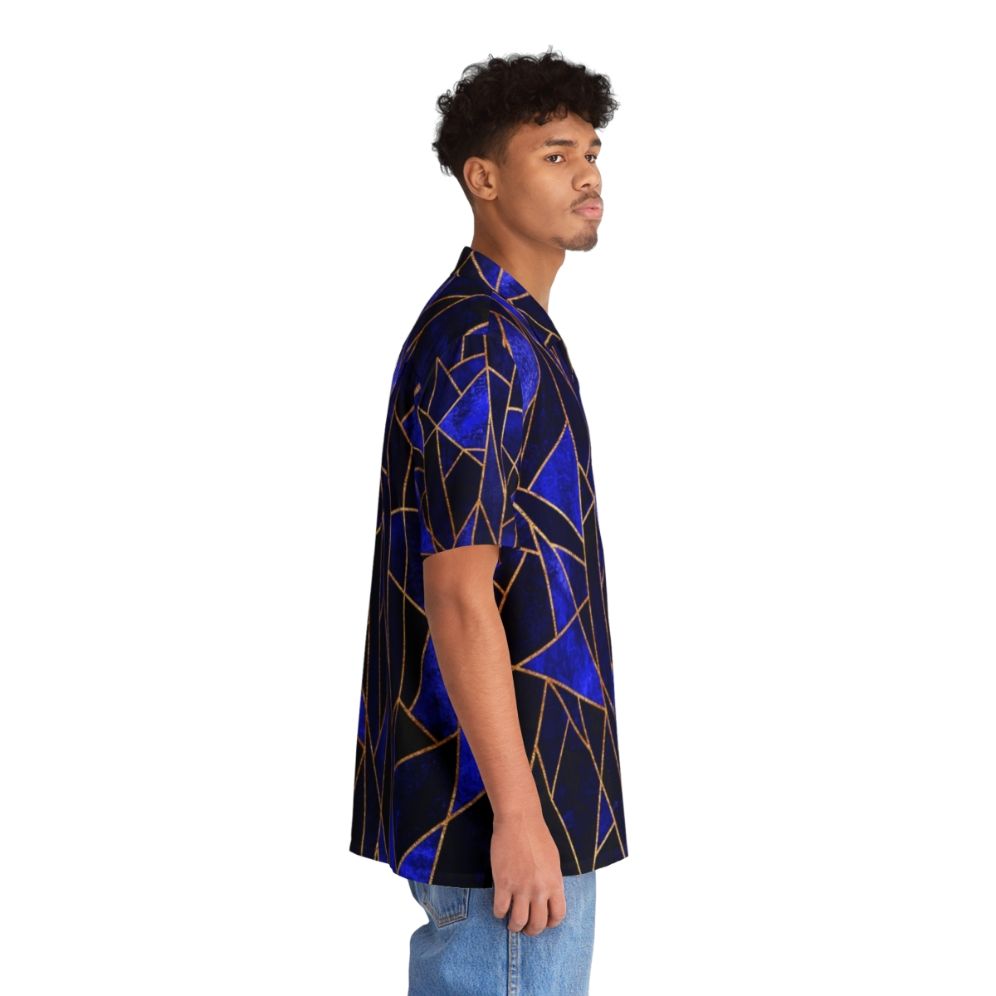 Blue abstract geometric Hawaiian shirt - People Pight