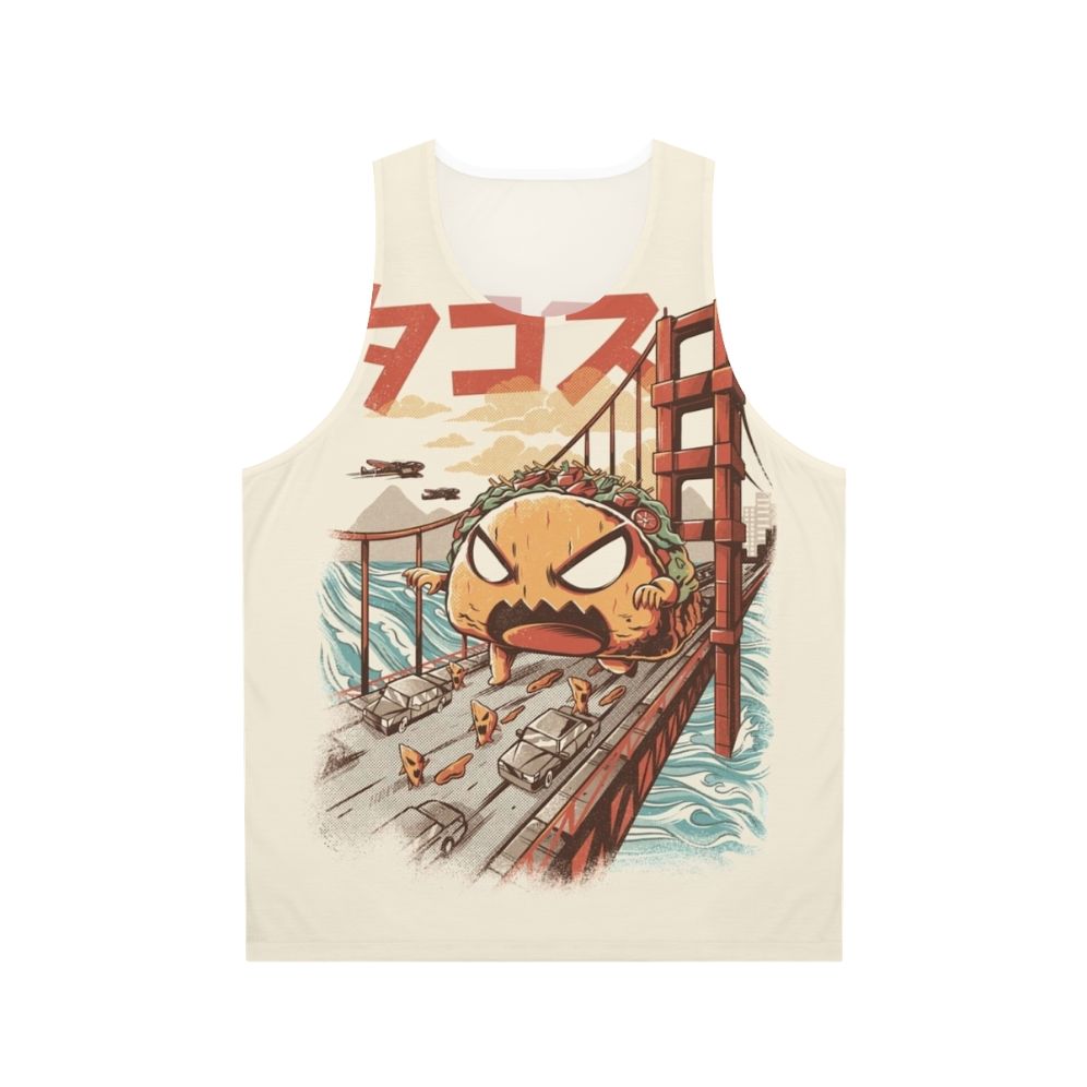 Unisex anime inspired Japanese kaiju graphic tank top