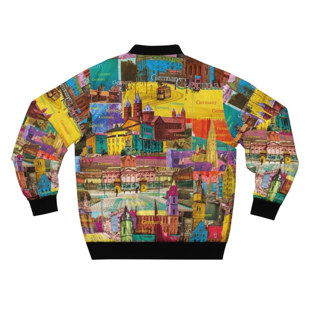 Colorful bomber jacket featuring the sights of Germany - Back