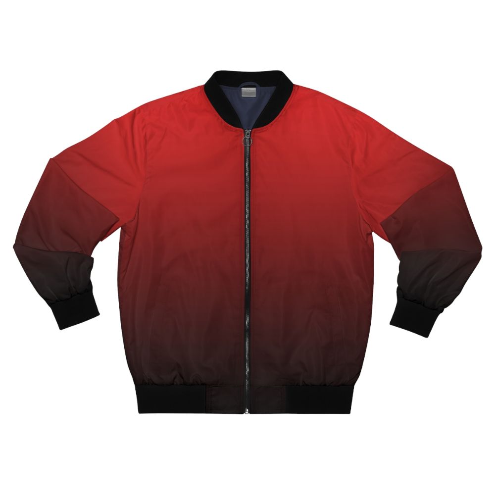 Gradient ombre black and red minimalist bomber jacket