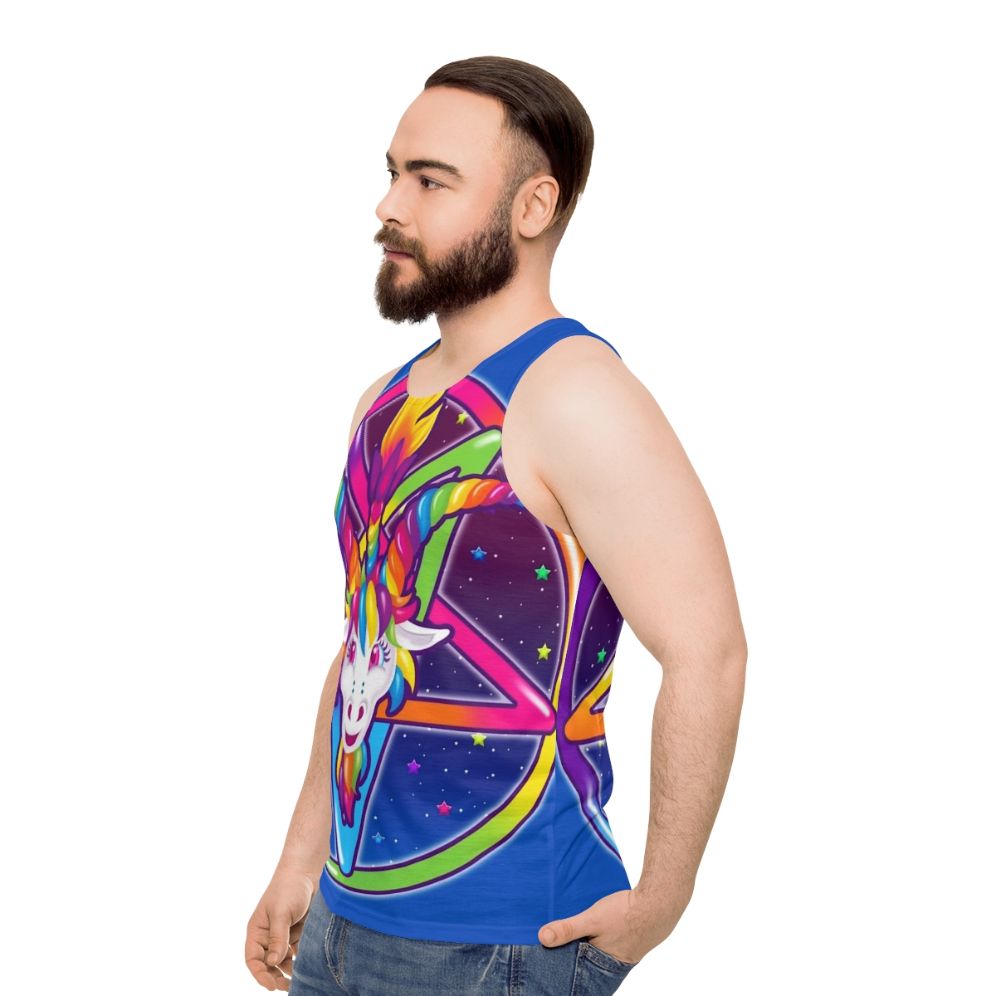 1997 Rainbow Neon Baphomet Unisex Tank Top - men side