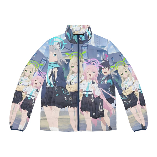 Blue Archive Toki character portrait puffer jacket with anime gacha-style design