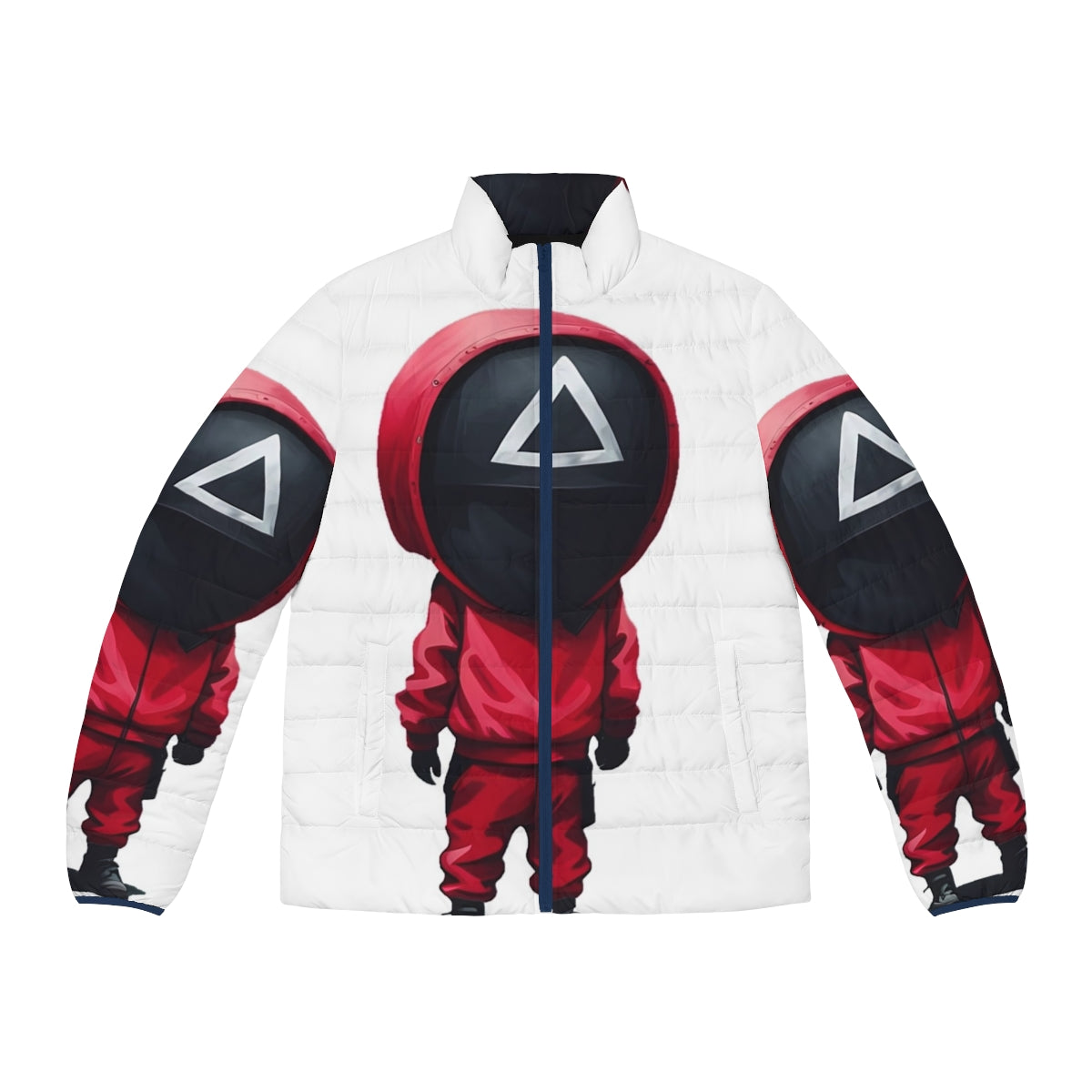 Squid Game Soldier Design Puffer Jacket with Korean Style Inspired Graphic