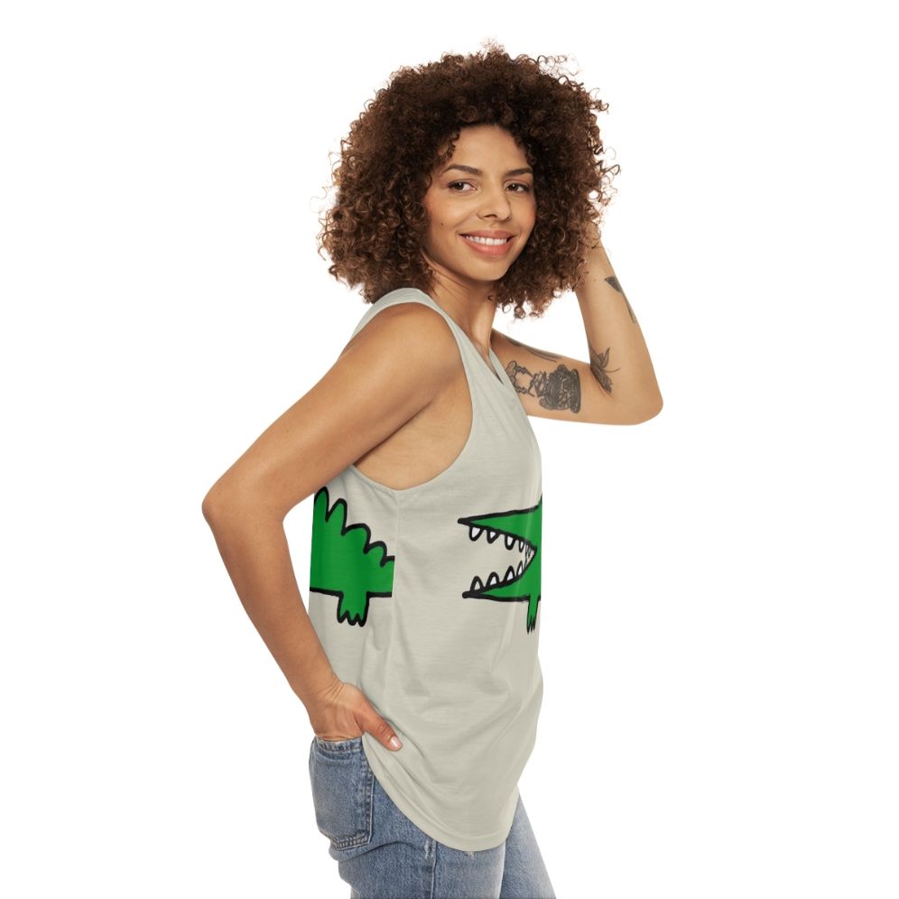 Vintage alligator tank top with a big challenges design - women side