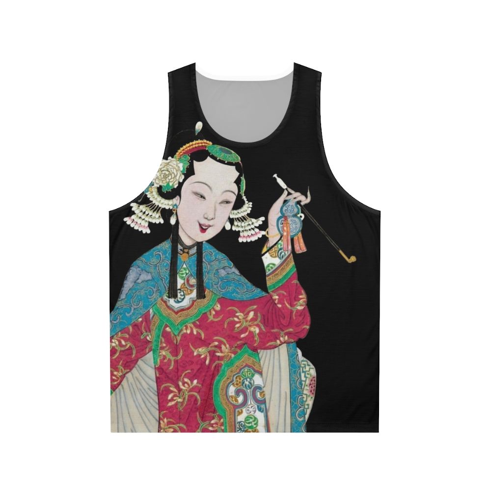 Unisex tank top featuring a captivating vintage Chinese opera figure