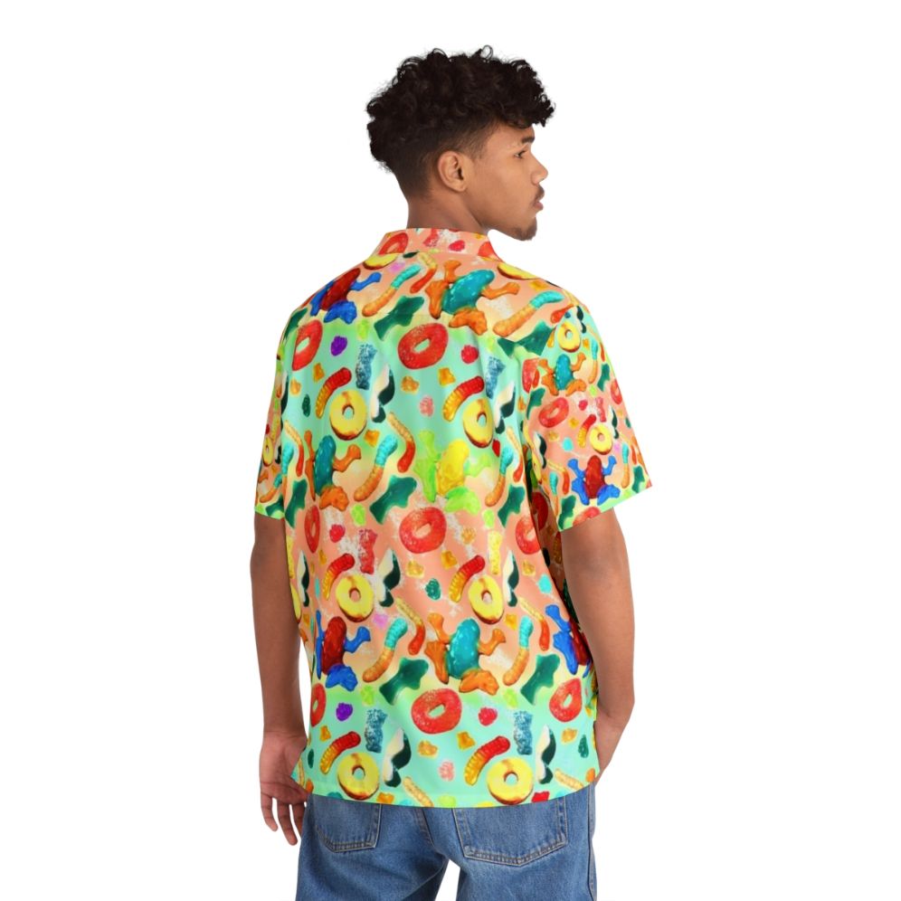 Gummy Galore Hawaiian Shirt with Vibrant Tropical Candy Pattern - People Back