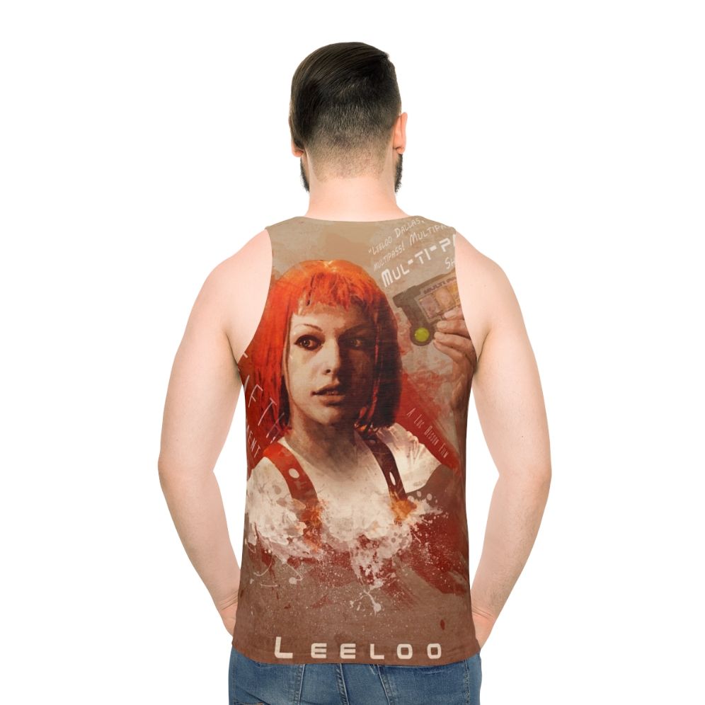 The Fifth Element Leeloo Dallas Multipass Unisex Tank Top - men back