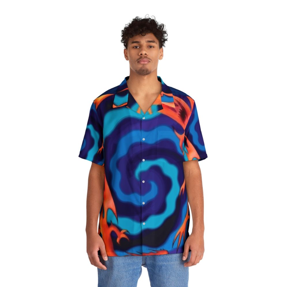 Anime-inspired Polymerization Hawaiian Shirt with Duel Monsters characters - People Front