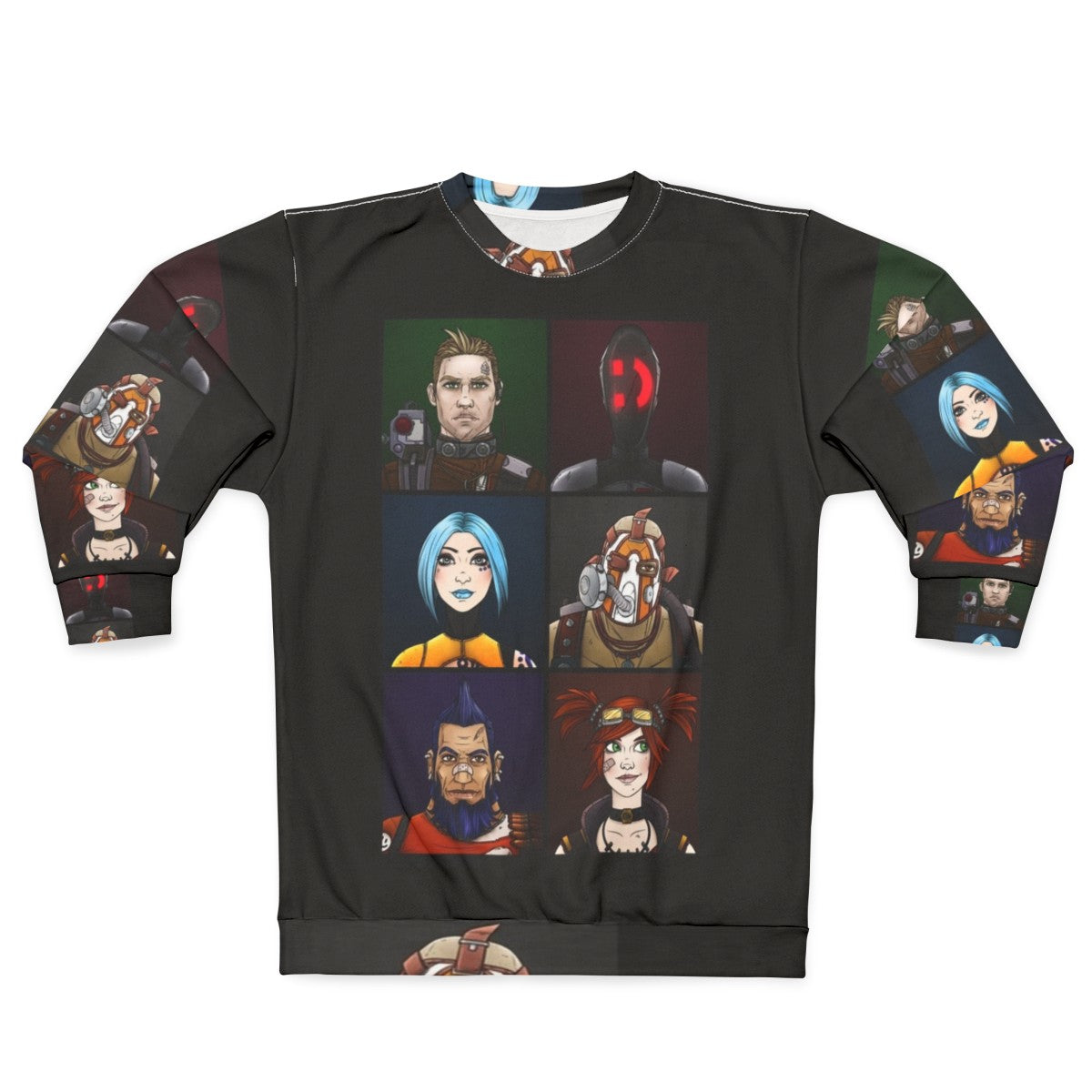 Borderlands 2 Vault Hunters Sweatshirt with fan art designs