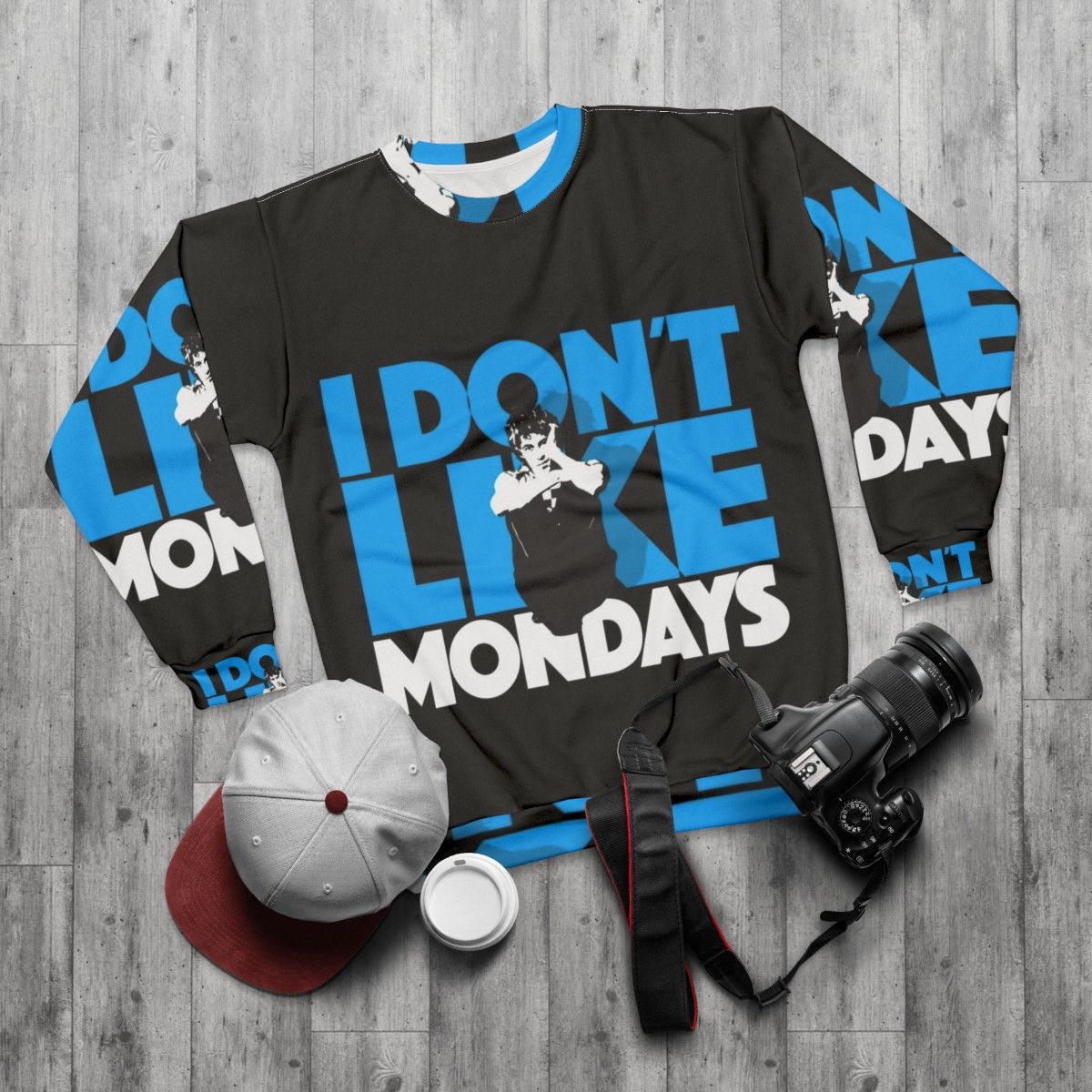 I Don't Like Mondays 80s Punk Sweatshirt - flat lay