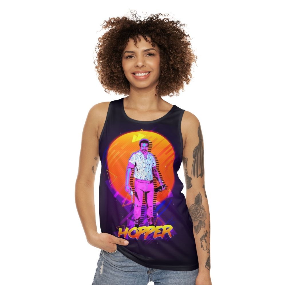 Hopper Inspired Stranger Things 80s Unisex Tank Top - women