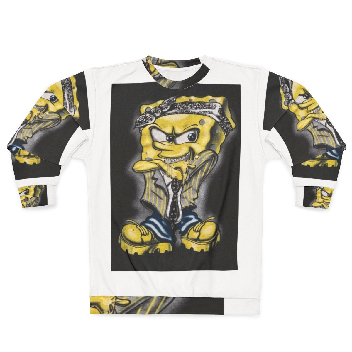 Gangster Spongebob 2 Sweatshirt with cartoon character and urban design