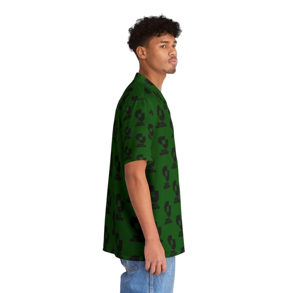 Black Hawaiian Shirt with Music Themed Graphics - People Pight