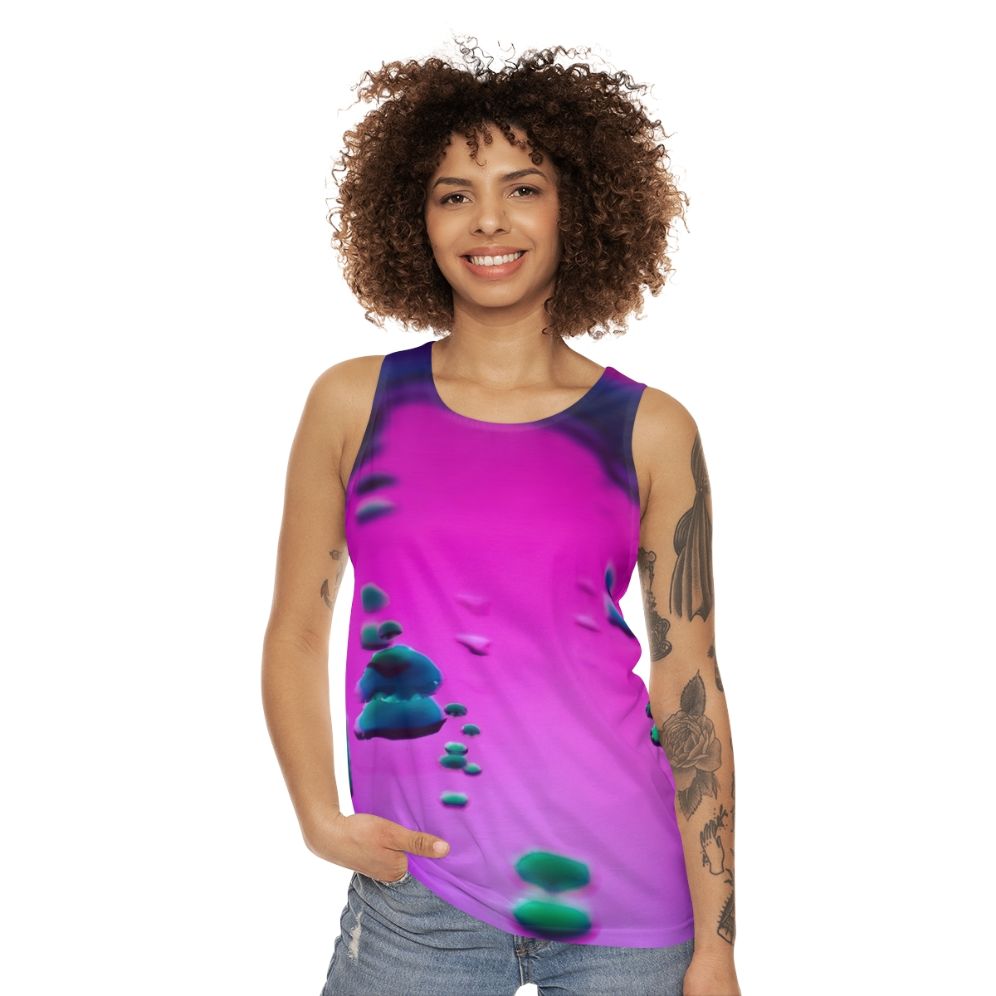 Trippy psychedelic iridescent abstract surreal tank top - women