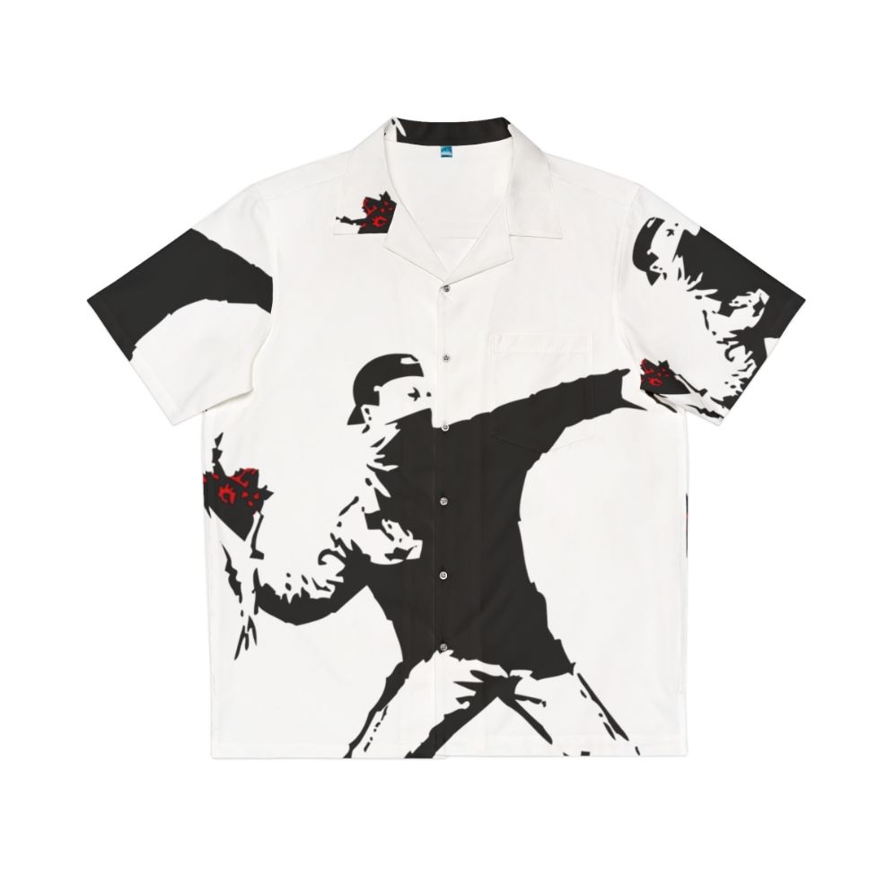 Banksy Flower Thrower Hawaiian Shirt