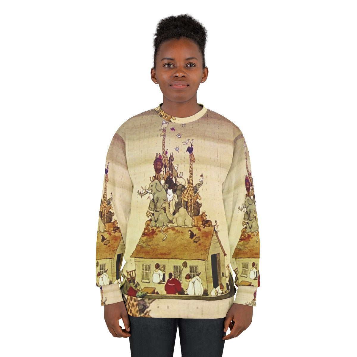 W Heath Robinson Noah's Ark Fantasy Art Sweatshirt - women