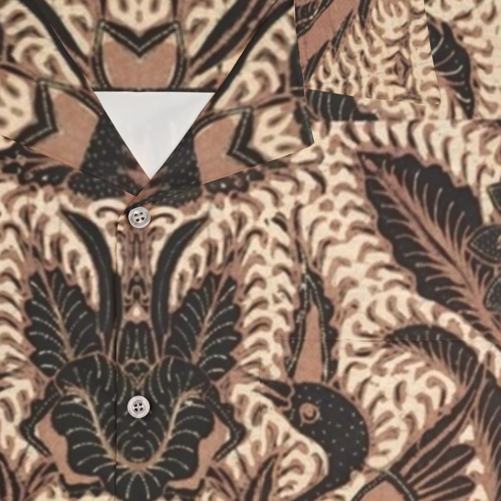 Batik 005 Hawaiian Shirt with Bird and Flower Design - Detail