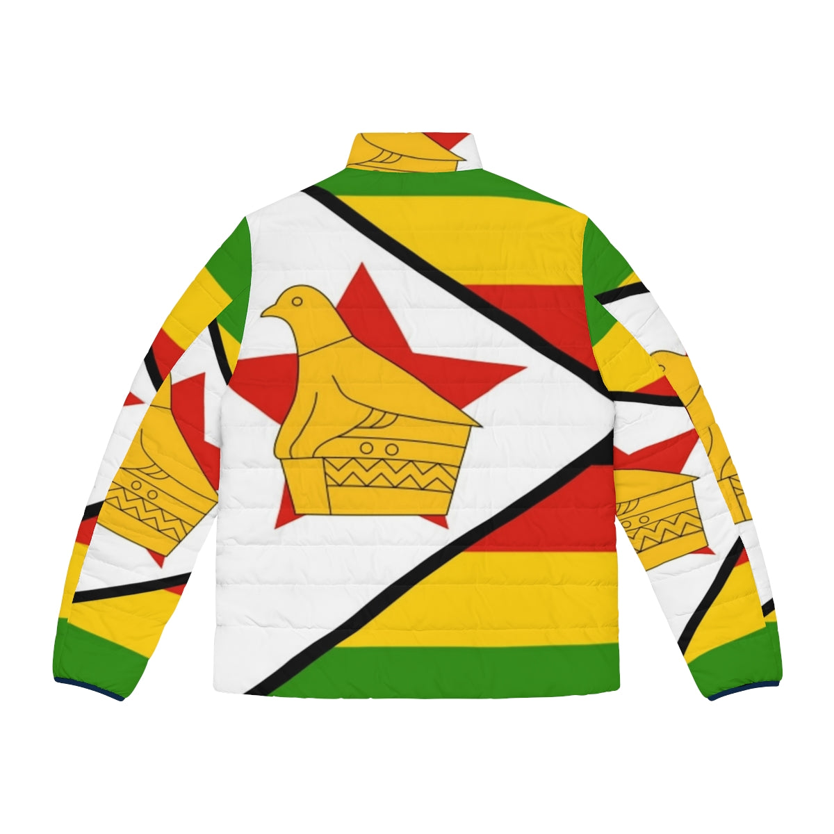 Zimbabwe flag puffer jacket with bold design - Back