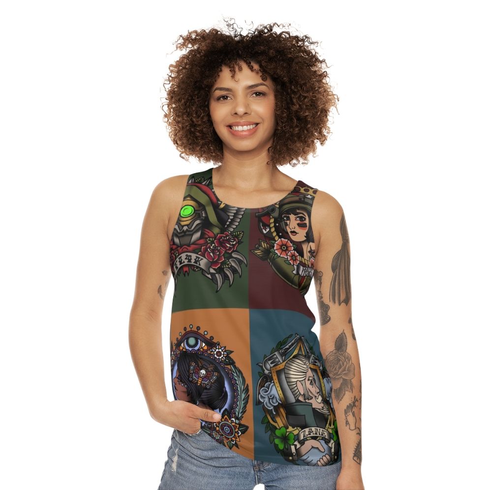 Borderlands 3 Vintage Tattoo Style Unisex Tank Top - women