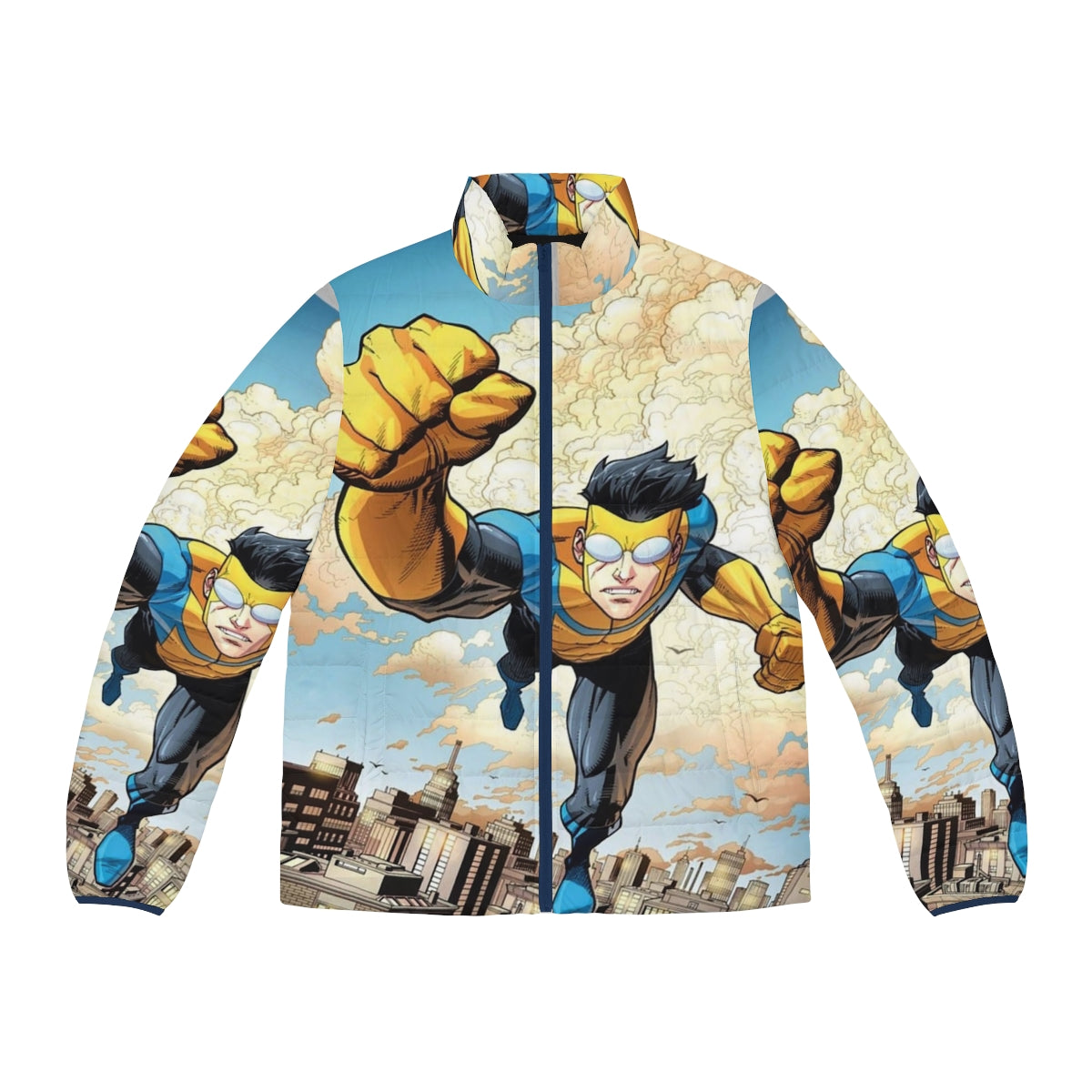 Invincible superhero puffer jacket, perfect for the immortal hero