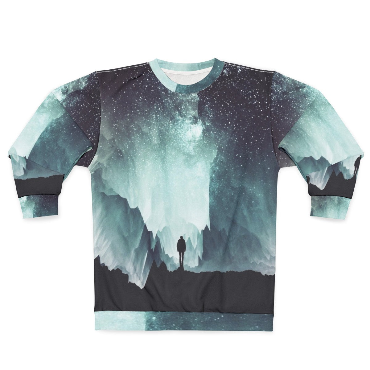 Northern Sweatshirt with Milky Way Galaxy Silhouette