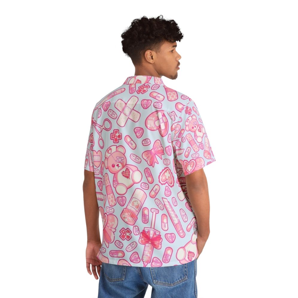 Sickly Sweet Pastel Goth Hawaiian Shirt with Medical Horror and Yume Kawaii Vibe - People Back