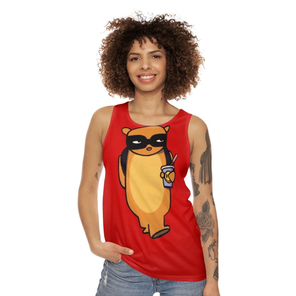 Unisex tank top with radiator graphic for music lovers - women