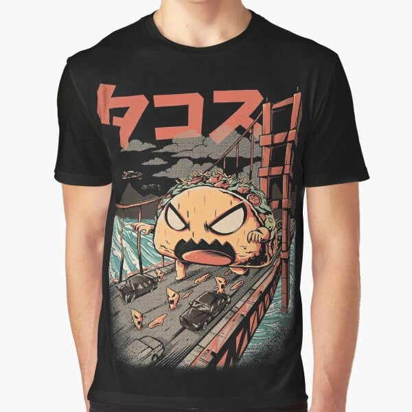 Takaiju Japanese monster graphic t-shirt with a fierce, angry design