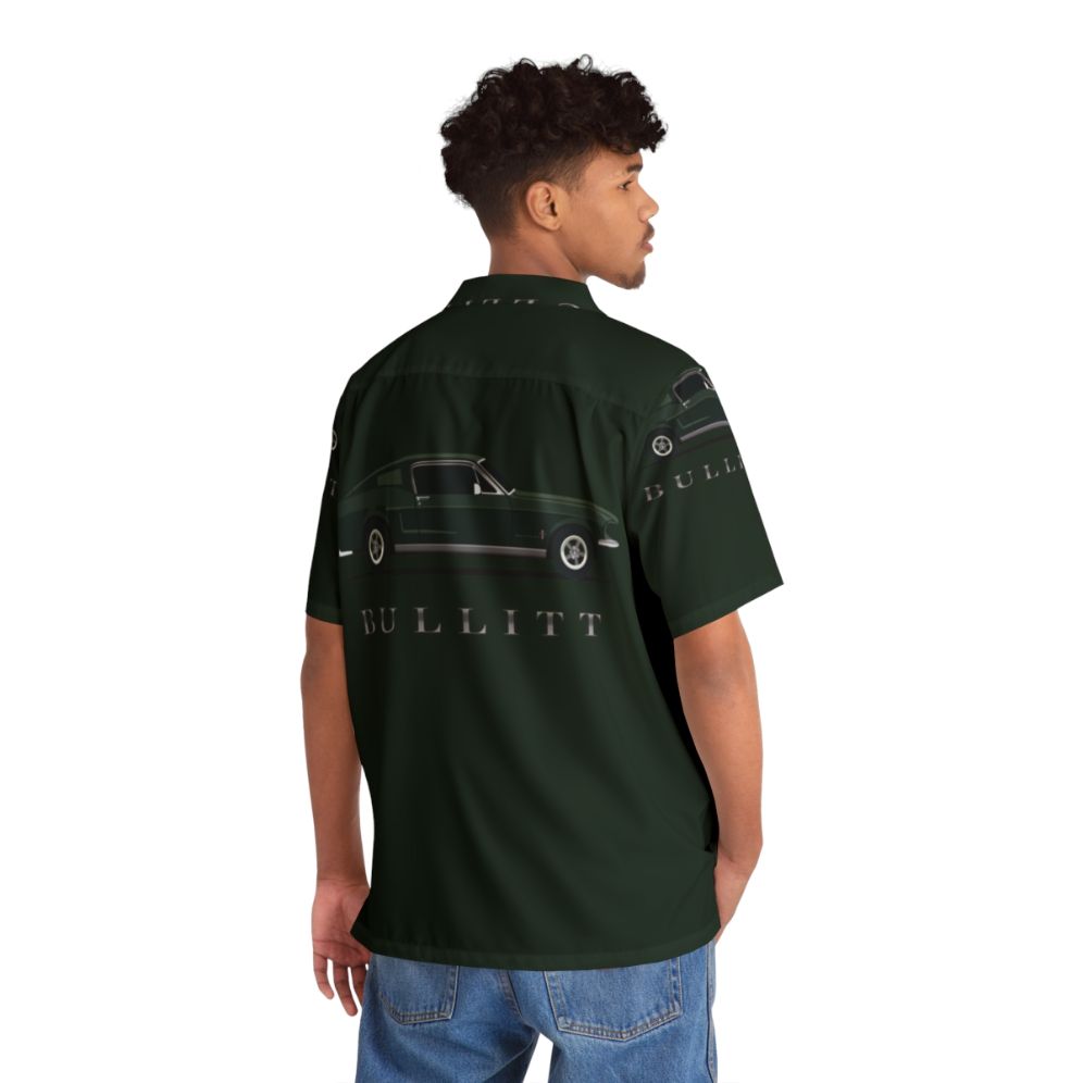 Mustang Bullitt Hawaiian Shirt with Classic Ford Mustang and Steve McQueen Bullitt Design - People Back