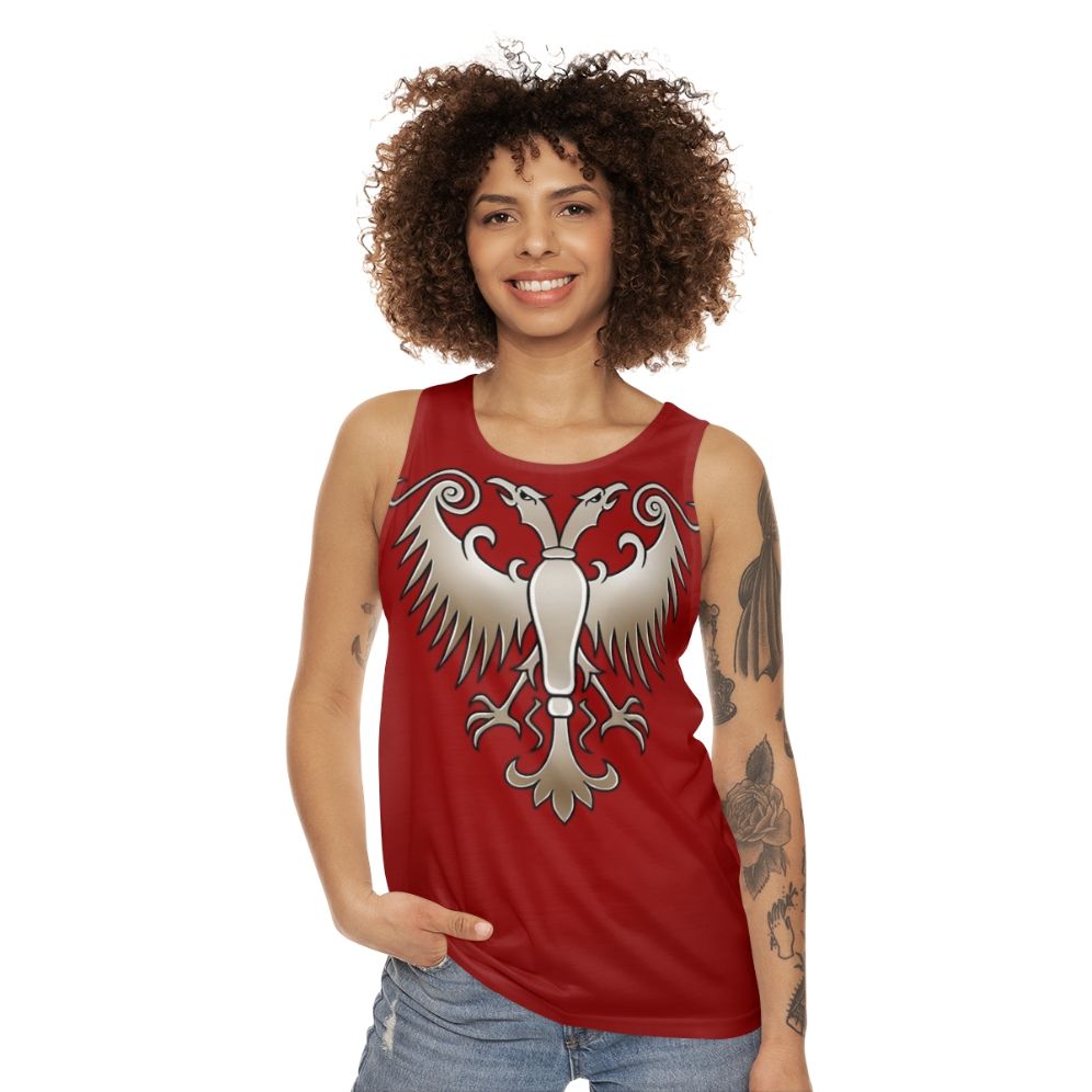 Nemanjic Dynasty Unisex Tank Top with White Eagle Symbol - women