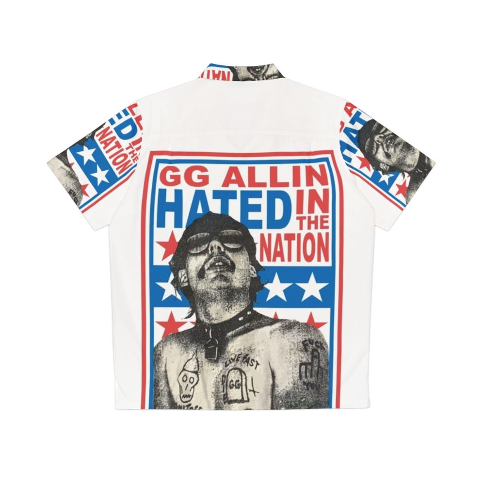 Gg Allin Hated In The Nation Punk Rock Hawaiian Shirt - Back