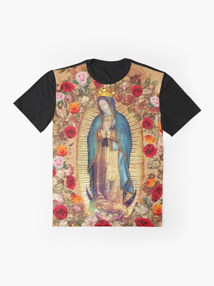 Our Lady of Guadalupe Virgin Mary Catholic Mexico Graphic T-Shirt - Flat lay