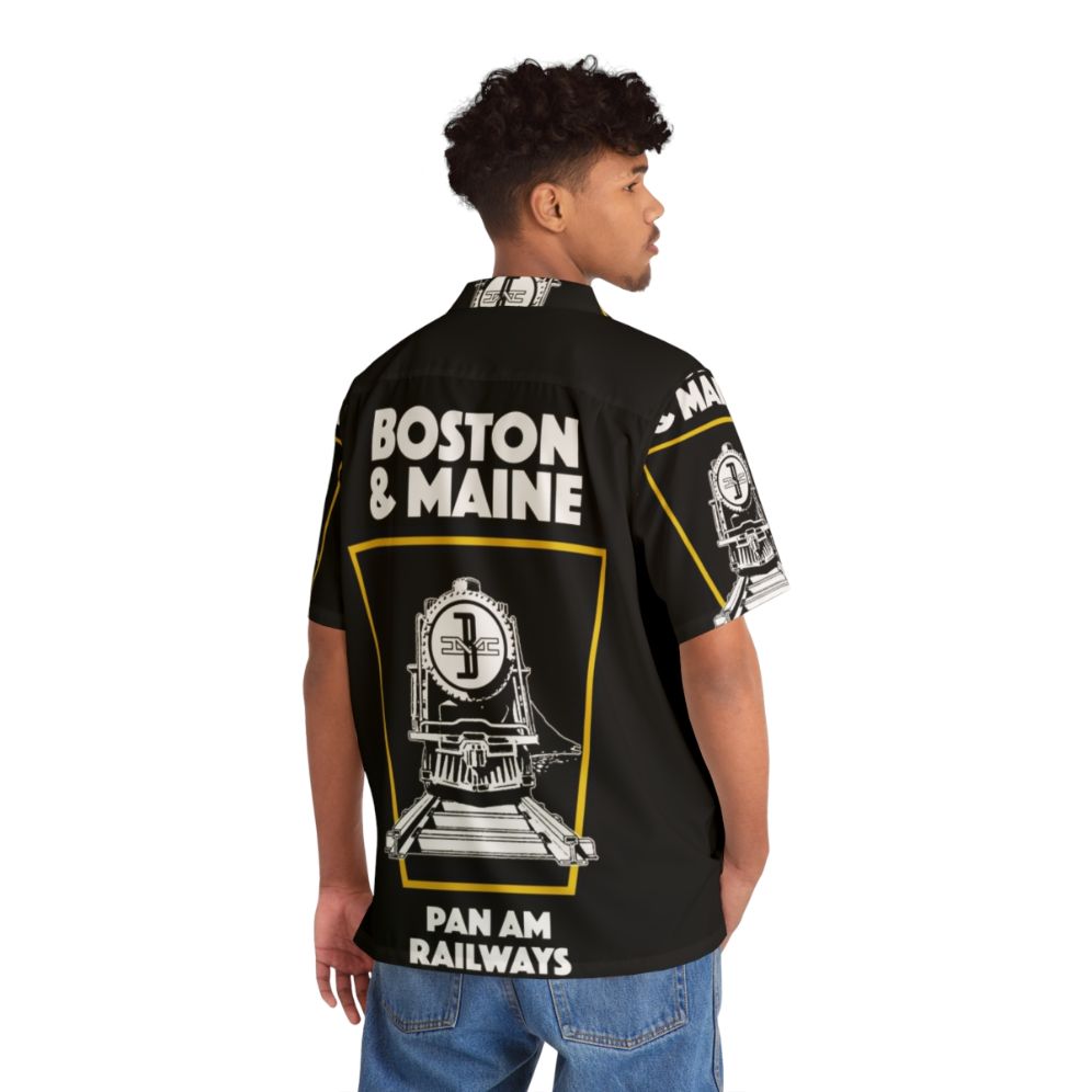 Boston Maine Train Emblem Hawaiian Shirt - People Back