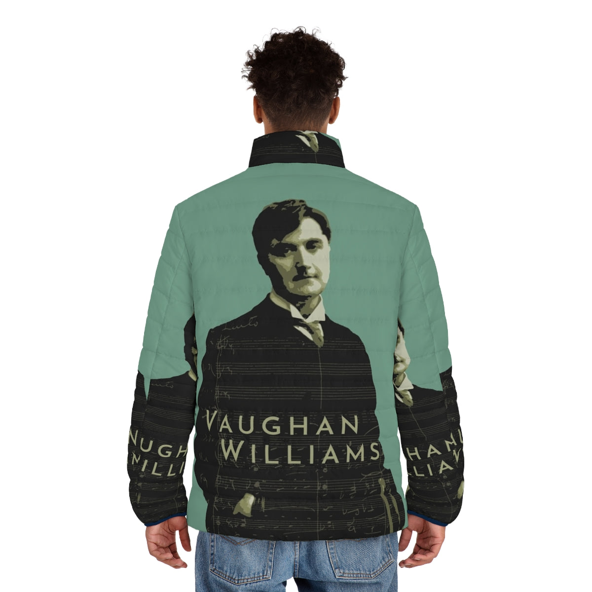 Ralph Vaughan Williams Puffer Jacket featuring the iconic British composer's name and design - men back