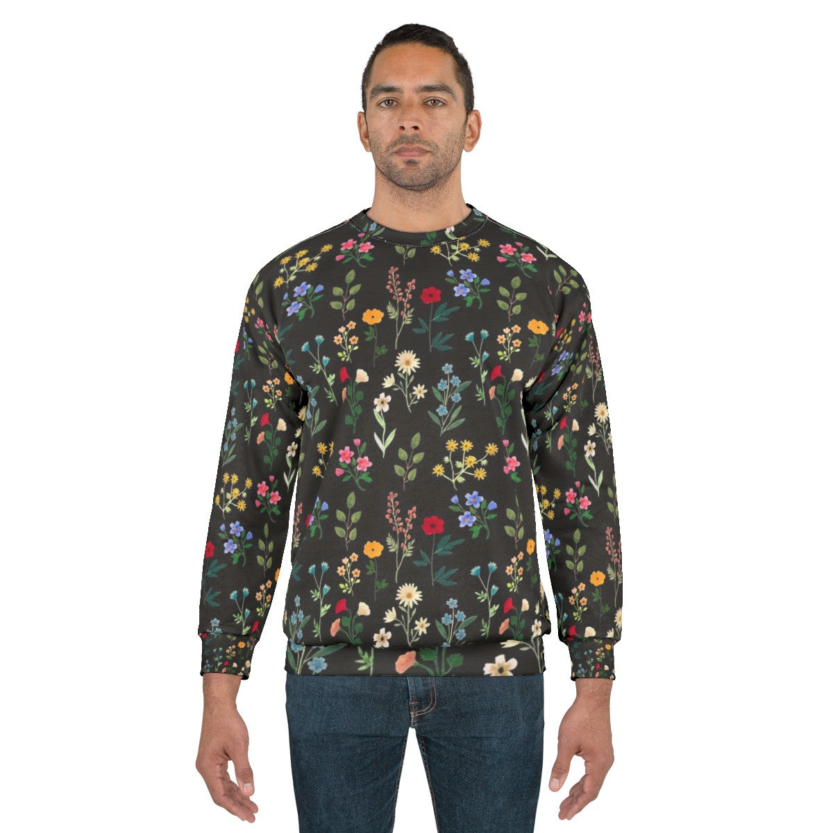 Spring botanical floral pattern sweatshirt - men