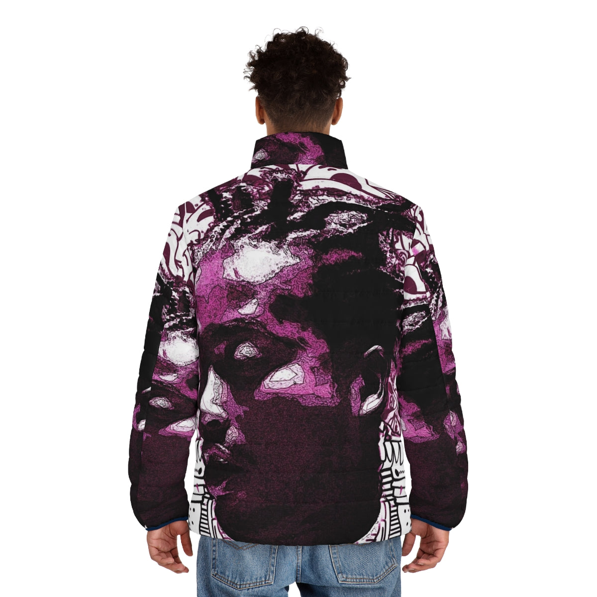 Ol Dirty Bastard graffiti puffer jacket - men back